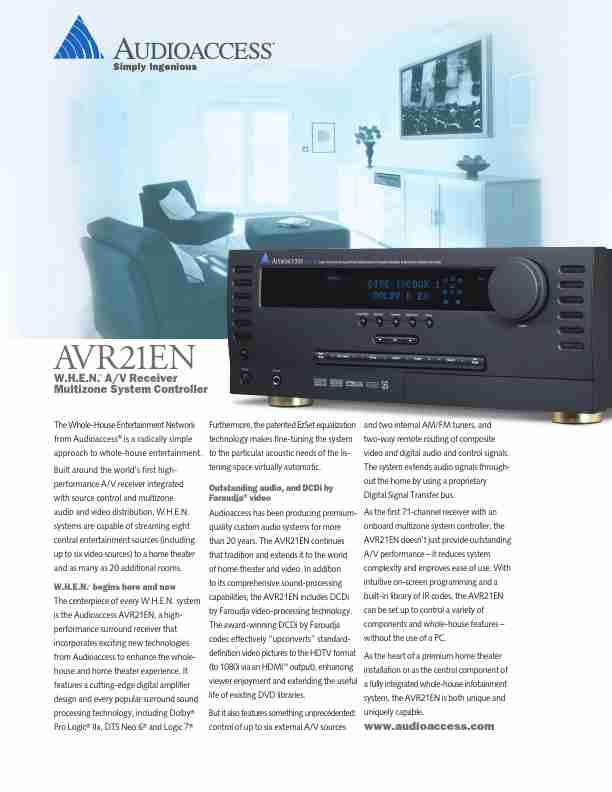 Audioaccess Stereo Receiver AVR21EN-page_pdf